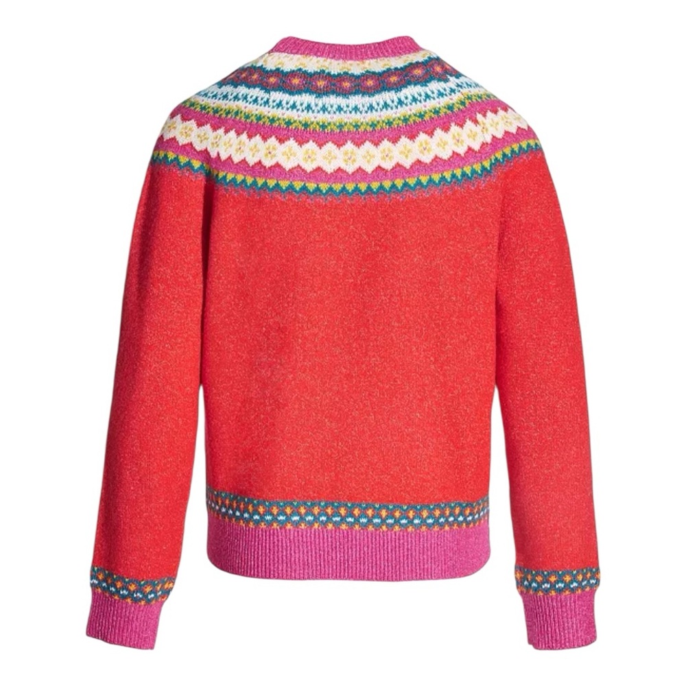 Epic Threads Red and Pink FairIsle Crew Neck Sweater - Picture 2 of 11